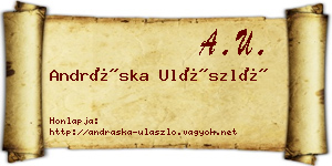 Andráska Ulászló névjegykártya